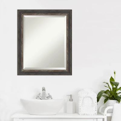 Bark Rustic Framed Bathroom Vanity Wall Mirror Charcoal - Amanti Art 7 Bark Rustic Framed Bathroom Vanity Wall Mirror Charcoal - Amanti Art - Image 5