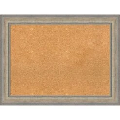 33"x25" Wood Frame Natural Cork Board Fleur Champagne Silver - Amanti Art -Amanti Art GUEST d146ff41 b38e 47d6 ab1d 0c68a94bbac9