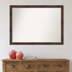 41" X 30" Non-Beveled Wildwood Brown Narrow Bathroom Wall Mirror - Amanti Art -Amanti Art GUEST d183e134 fb30 4945 a6ef 532d646767f9