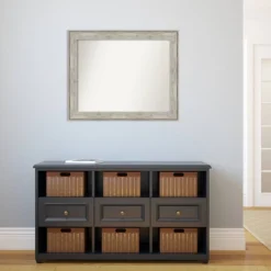 33" X 27" Non-Beveled Crackled Bathroom Wall Mirror Metallic Silver - Amanti Art -Amanti Art GUEST d197ce1a 64fd 4bcd afba 7230eed66a42