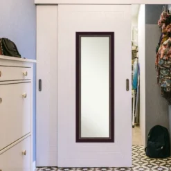 18" X 52" Non-Beveled Signore Bronze Wood On The Door Mirror - Amanti Art -Amanti Art GUEST d2539e37 3758 4a05 9fd1 06bdf2c26b79