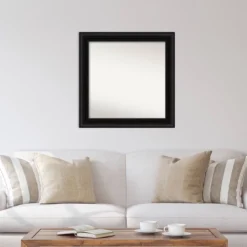 32" X 32" Non-Beveled Parlor Black Wall Mirror - Amanti Art -Amanti Art GUEST d275c930 526a 425b 82eb 8a8351afbffb