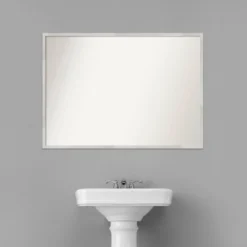 40" X 29" Non-Beveled Svelte Silver Wood Bathroom Wall Mirror - Amanti Art 15 40" X 29" Non-Beveled Svelte Silver Wood Bathroom Wall Mirror - Amanti Art -Amanti Art GUEST d2a554b1 f5c0 43bf b98c 48dd3881402b