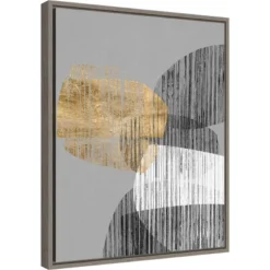 16" X 20" Adjacent Shapes I By Jennifer Goldberger Framed Canvas Wall Art - Amanti Art