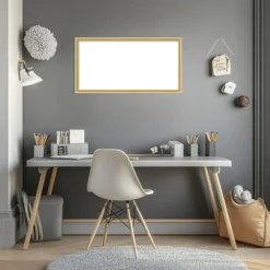 Amanti Art Paige White Gold Framed Dry Erase Magnetic Board -Amanti Art GUEST d3cdefa4 f640 472f a47b bd222962fd58