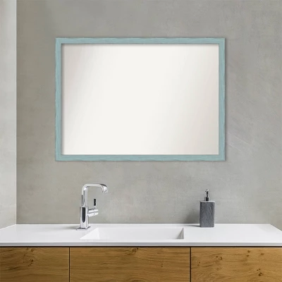 40" X 29" Non-Beveled Sky Blue Rustic Wood Bathroom Wall Mirror - Amanti Art 10 40" X 29" Non-Beveled Sky Blue Rustic Wood Bathroom Wall Mirror - Amanti Art - Image 8