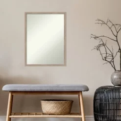 19" X 25" Non-Beveled Hardwood Wedge Whitewash Wood Wall Mirror - Amanti Art 15 19" X 25" Non-Beveled Hardwood Wedge Whitewash Wood Wall Mirror - Amanti Art -Amanti Art GUEST d435de85 baf0 42e7 8db5 55d70980003c