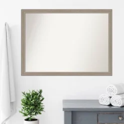 41" X 30" Non-Beveled Curve Wood Bathroom Wall Mirror Gray Wash - Amanti Art 15 41" X 30" Non-Beveled Curve Wood Bathroom Wall Mirror Gray Wash - Amanti Art -Amanti Art GUEST d4e46b5b ab8a 4762 91ee 619cf955b436