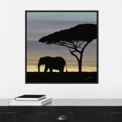 22" X 22" Savanna Elephant I By James Burghardt Framed Canvas Wall Art Black - Amanti Art -Amanti Art GUEST d50a23f0 f213 412b bdff faf124d098d5