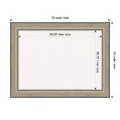 33"x25" Wood Frame White Cork Board Fleur Champagne Silver - Amanti Art -Amanti Art GUEST d534a73c a842 433b b30b 68507e8468c0