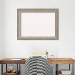 33"x25" Wood Frame White Cork Board Fleur Champagne Silver - Amanti Art -Amanti Art GUEST d565a007 0b0a 4ba3 94d2 6035c9b5e95c