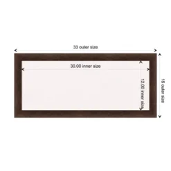 33"x15" Narrow Wood Frame White Cork Board Warm Walnut - Amanti Art -Amanti Art GUEST d61241ba ed6f 41ac b810 4139a5f015ca