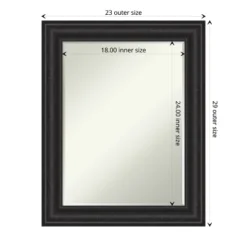 Amanti Art Shipwreck Black Petite Bevel Bathroom Wall Mirror 29.5 X 23.5 In. -Amanti Art GUEST d6219ea7 d480 462f a09a e22bf0846a2c