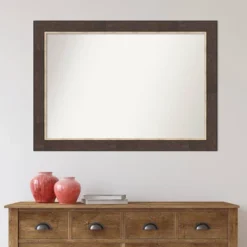 41" X 29" Non-Beveled Lined Bathroom Wall Mirror Bronze - Amanti Art -Amanti Art GUEST d6a73f68 06a8 43a9 88c0 4ea488223300