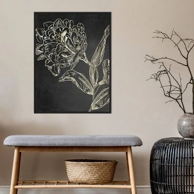 22" X 30" Golden Flower Folklore II By Asia Jensen Framed Canvas Wall Art Black - Amanti Art 8 22" X 30" Golden Flower Folklore II By Asia Jensen Framed Canvas Wall Art Black - Amanti Art - Image 6