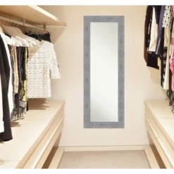 19" X 53" Bark Rustic Framed On The Door Mirror Gray - Amanti Art -Amanti Art GUEST d6e307b8 ce63 48a2 9e06 c0a7f789db90