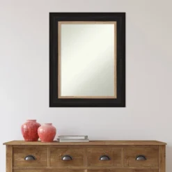 25" X 31" Non-Beveled Vogue Black Bathroom Wall Mirror - Amanti Art -Amanti Art GUEST d75729f1 3534 481e 8ed3 723e8cb8d7f2