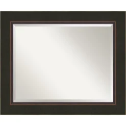 Amanti Art Milano Bronze Beveled Wood Bathroom Wall Mirror -Amanti Art GUEST d775a4eb 6c23 4d55 bf9a bde18a94aa04