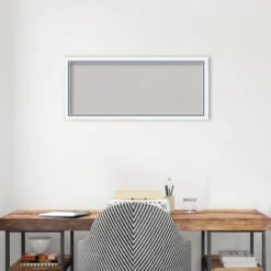 32"x14" Morgan Wood Frame Gray Cork Board White/Blue - Amanti Art -Amanti Art GUEST d7b55e4b eb53 4b8a b6f4 7d8a270f69bf