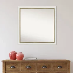29" X 29" Non-Beveled Eva White Gold Narrow Wall Mirror - Amanti Art: Modern Square, Polystyrene Frame 16 29" X 29" Non-Beveled Eva White Gold Narrow Wall Mirror - Amanti Art: Modern Square, Polystyrene Frame -Amanti Art GUEST d7b8a422 d64f 4fac af70 00dc9857c4a6