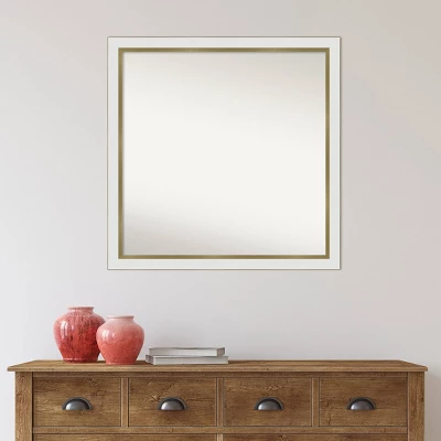 29" X 29" Non-Beveled Eva White Gold Narrow Wall Mirror - Amanti Art: Modern Square, Polystyrene Frame 9 29" X 29" Non-Beveled Eva White Gold Narrow Wall Mirror - Amanti Art: Modern Square, Polystyrene Frame - Image 7