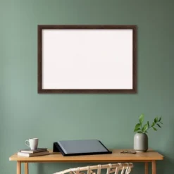39"x27" Narrow Wood Frame White Cork Board Warm Walnut - Amanti Art: Bulletin Board, Wall Mounted, Office Decor -Amanti Art GUEST d7e18e70 353a 4356 b487 705d59c24d47