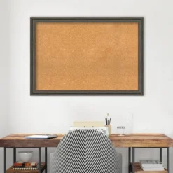 39"x27" Upcycled Wood Frame Cork Board With Wall Mount - Amanti Art: Custom Framing, Bulletin Board -Amanti Art GUEST d8ac450a 75a9 4ad5 90c8 562c52c6e340