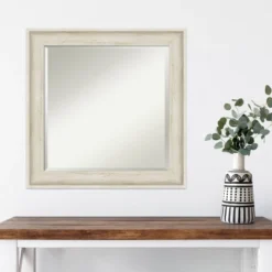 25" X 25" Regal Birch Framed Wall Mirror Cream - Amanti Art -Amanti Art GUEST d8d6e4c4 039c 4aaf aea8 f02ad8584f35