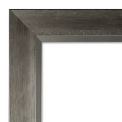Amanti Art Domus Dark Silver Petite Bevel Wood Bathroom Wall Mirror 27 X 21 In.