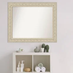 34" X 28" Non-Beveled Fair Baroque Wood Bathroom Wall Mirror Cream - Amanti Art -Amanti Art GUEST d8f69b7b fd5e 4124 aa02 e16d62e2e22d
