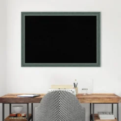 39"x27" Upcycled Wood Frame Black Cork Board Teal/Gray - Amanti Art -Amanti Art GUEST d9d6f13b ce82 428b a031 f458ce217f0e