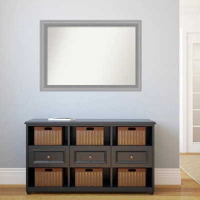 41" X 29" Non-Beveled Peak Polished Nickel Narrow Bathroom Wall Mirror - Amanti Art 6 41" X 29" Non-Beveled Peak Polished Nickel Narrow Bathroom Wall Mirror - Amanti Art - Image 4