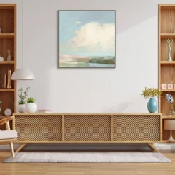 30" X 30" Colorful Horizon II Blue By Julia Purinton Framed Canvas Wall Art Print - Amanti Art -Amanti Art GUEST da16cf5d 6b6f 48fb 861b 696ecec8cdb6