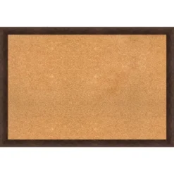 39"x27" Narrow Wood Frame Natural Cork Board Warm Walnut - Amanti Art: Wall Mounted, Bulletin Display -Amanti Art GUEST da7344a9 76bb 44df 9bcd 02cdda34908a