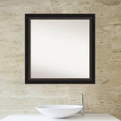 31" X 31" Non-Beveled Trio Oil Rubbed Bronze Bathroom Wall Mirror - Amanti Art -Amanti Art GUEST da8ce9eb a8bf 463e 9c1f 035af125aaf2