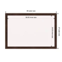 39"x27" Narrow Wood Frame White Cork Board Warm Walnut - Amanti Art: Bulletin Board, Wall Mounted, Office Decor -Amanti Art GUEST db1382b4 dafb 4197 b282 983dfc0bad07