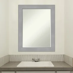Amanti Art Vista Brushed Nickel Petite Bevel Bathroom Wall Mirror 28.25 X 22.25 In. -Amanti Art GUEST dbf8fe84 cb76 47aa 85e7 0ef7fcc4317b