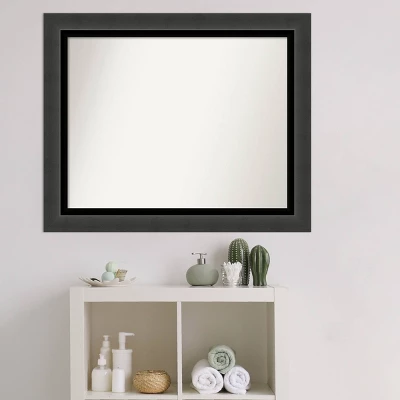 33" X 27" Non-Beveled Tuxedo Black Bathroom Wall Mirror - Amanti Art 8 33" X 27" Non-Beveled Tuxedo Black Bathroom Wall Mirror - Amanti Art - Image 6