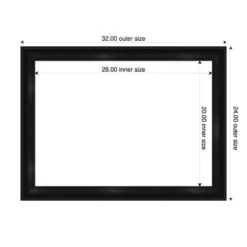Amanti Art 24"x32" Grand Black Narrow Framed Magnetic Dry Erase Board -Amanti Art GUEST de7df40a 382f 4bd6 aa55 4f14a77747be