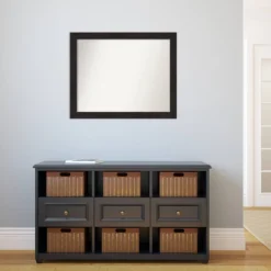 32" X 26" Non-Beveled Furniture Espresso Narrow Wall Mirror - Amanti Art -Amanti Art GUEST dfaa0004 26cf 49db 805f 2eb91b964b1e