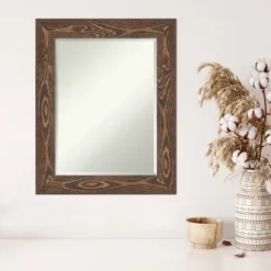 24" X 30" Beveled Bridge Brown Wood Wall Mirror - Amanti Art -Amanti Art GUEST e008cfbf 8272 4d7a ad98 80153af1776d