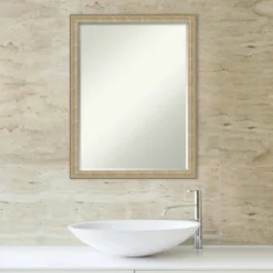 Amanti Art Paris Champagne Petite Bevel Bathroom Wall Mirror 26 X 20 In. -Amanti Art GUEST e024a506 3d72 4272 a98f 88c4d131e5cd
