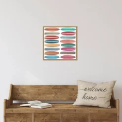 16" X 16" Surfboard Pattern By Edward M Fielding Framed Canvas Wall Art - Amanti Art -Amanti Art GUEST e07c2684 8cf2 433e af64 44c8eb31f15e