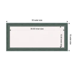 33"x15" Upcycled Wood Frame White Cork Board Teal/Gray - Amanti Art: Bulletin Board, Wall Mounted, Office Decor -Amanti Art GUEST e0850561 cab8 4739 9294 c0265b30bb6c