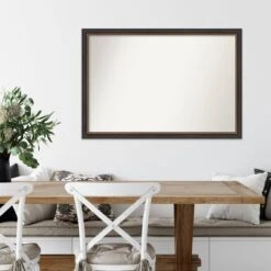 39" X 27" Non-Beveled Ashton Black Wood Wall Mirror - Amanti Art: Modern Rectangular, Includes Mount Hardware -Amanti Art GUEST e0909d0d 567a 4889 943d 49d79b5a1d2a