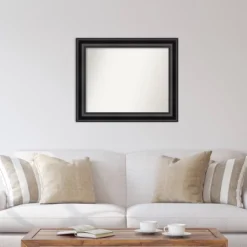 34" X 28" Non-Beveled Grand Black Wall Mirror - Amanti Art -Amanti Art GUEST e11766b2 6d23 44cf b9b2 cac91133b8e3