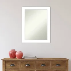 22" X 28" Non-Beveled Wedge White Bathroom Wall Mirror - Amanti Art -Amanti Art GUEST e19fb686 11cb 467d 9370 005e2eea5097