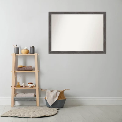 41" X 30" Non-Beveled Woodridge Rustic Gray Wood Bathroom Wall Mirror - Amanti Art 6 41" X 30" Non-Beveled Woodridge Rustic Gray Wood Bathroom Wall Mirror - Amanti Art - Image 4