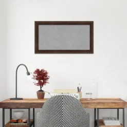 27"x15" Narrow Framed Magnetic Board Warm Walnut - Amanti Art: Real Wood, Wall-Mounted, Office & Home Decor -Amanti Art GUEST e3c2c02d 52e7 4082 949e a9a1b38462fb