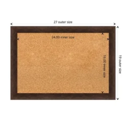 27"x19" Narrow Wood Frame Cork Board Warm Walnut - Amanti Art -Amanti Art GUEST e41de61b 63f5 4fd6 9ec1 0181f50ee561